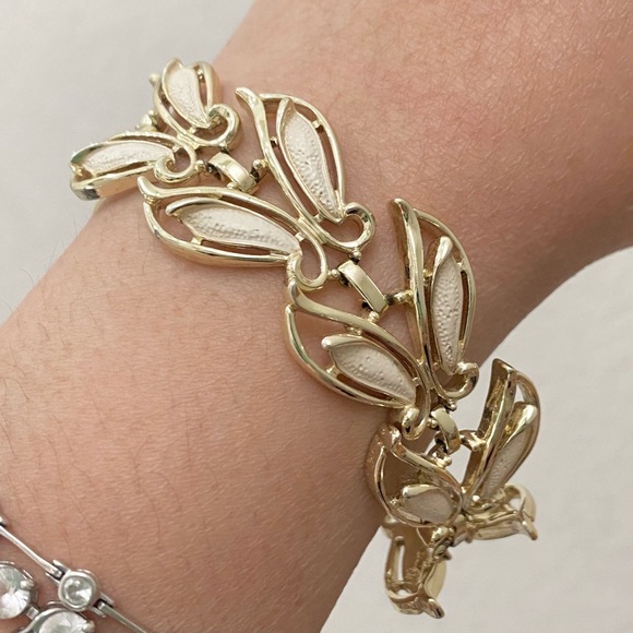 Vintage SARAH COVENTRY Gold-tone Butterfly Link Bracelet 30.6g - Picture 2 of 12